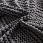 Modern Textured Stretch Sofa Cover, Plush Fleece Sofa Slipcover with 3D Stripe Texture