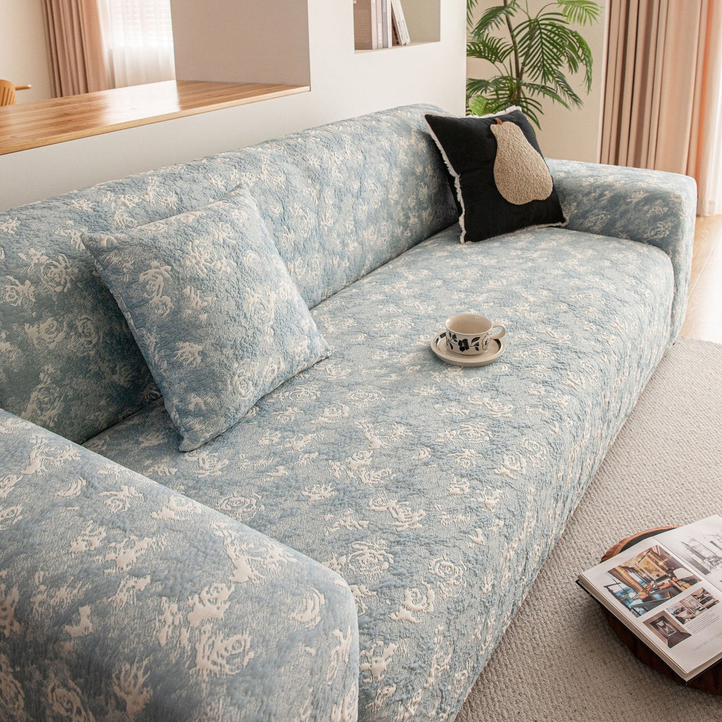 High Stretch Thick 3D Spacer Sofa Cover, Air-Layer Jacquard Cushioned Couch Slipcover