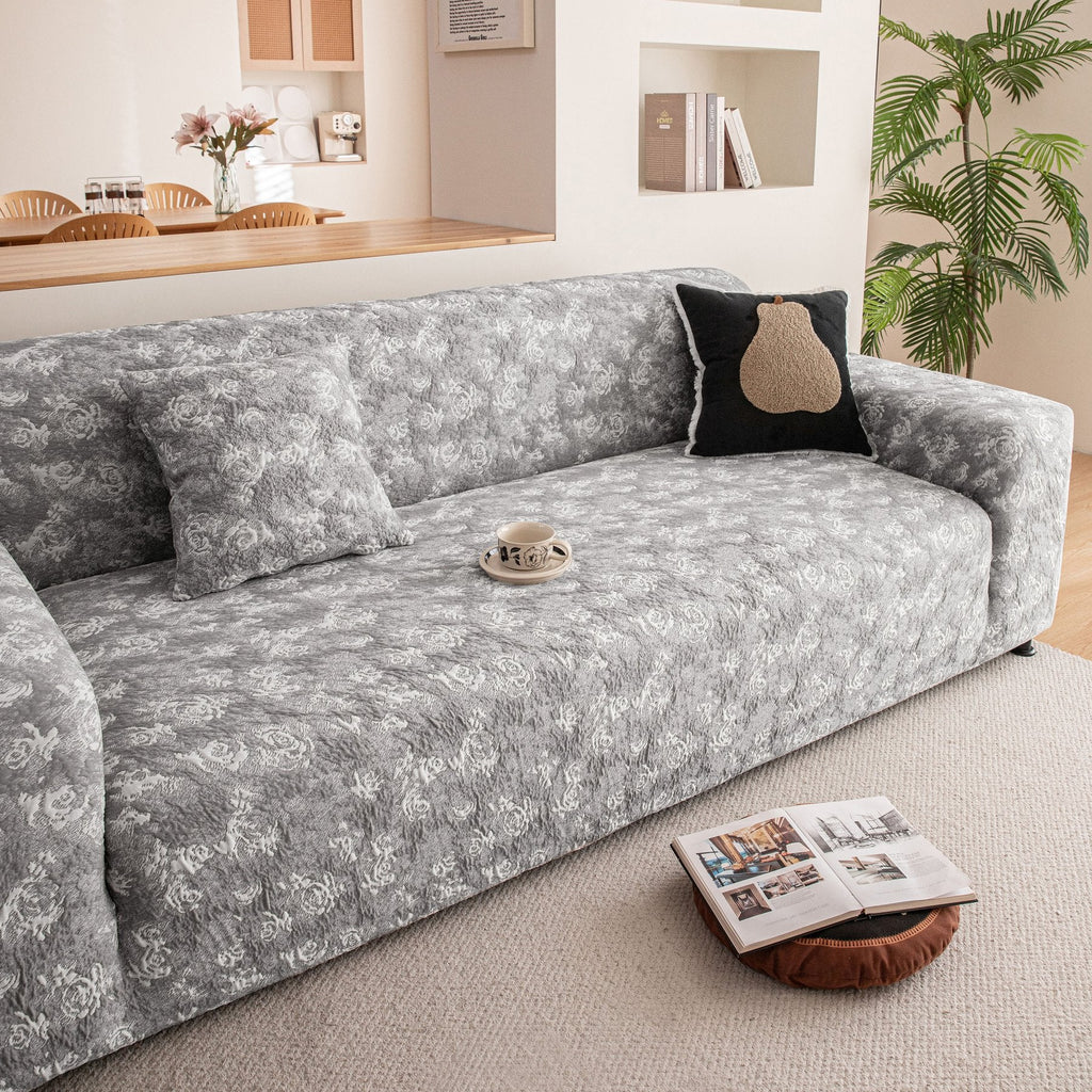 High Stretch Thick 3D Spacer Sofa Cover, Air-Layer Jacquard Cushioned Couch Slipcover