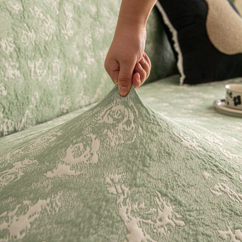 High Stretch Thick 3D Spacer Sofa Cover, Air-Layer Jacquard Cushioned Couch Slipcover
