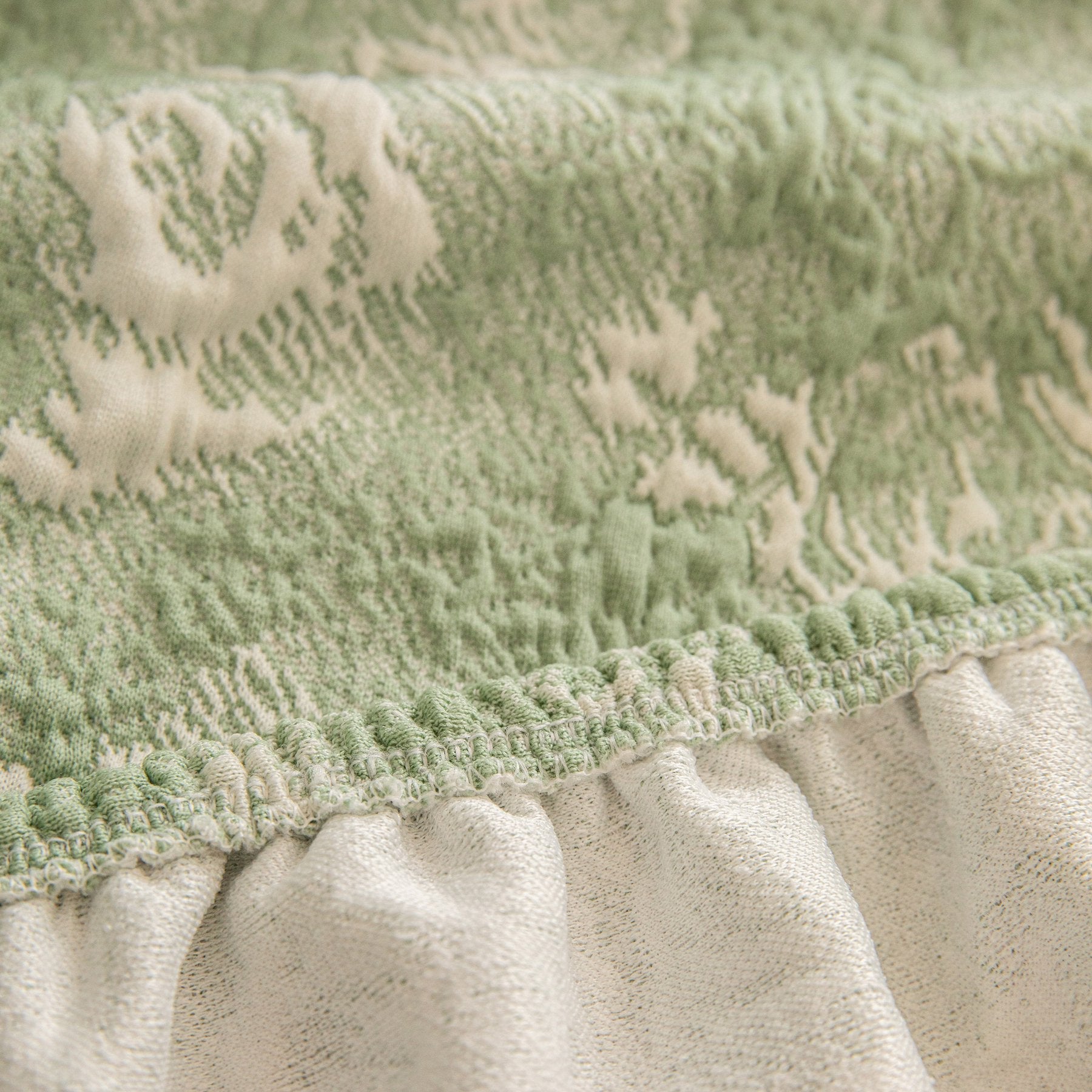 High Stretch Thick 3D Spacer Sofa Cover, Air-Layer Jacquard Cushioned Couch Slipcover