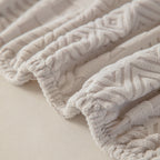 High Stretch Embossed Geometric Slipcover for Couch, Cozy Plush Fleece Couch Cover