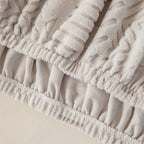 High Stretch Embossed Geometric Slipcover for Couch, Cozy Plush Fleece Couch Cover