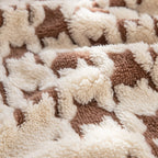 Jacquard Plush Houndstooth Sofa Throw Cover, Cover Throws for Sofas, Stylish Living Room Throws