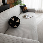 Modern Geometric Jacquard Spandex Slipcover, High Stretch Form Fitting Couch Cover