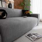 Modern Geometric Jacquard Spandex Slipcover, High Stretch Form Fitting Couch Cover