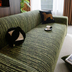 High Stretch Couch Slipcover with Abstract Stripe, Washable Non-Slip Cover for Dogs