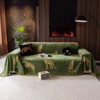 Leopard Sofa Cover Blanket Stylish Furniture Protector Throw for Couches & Loveseats