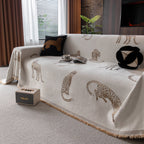 Leopard Sofa Cover Blanket Stylish Furniture Protector Throw for Couches & Loveseats