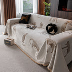 Leopard Sofa Cover Blanket Stylish Furniture Protector Throw for Couches & Loveseats
