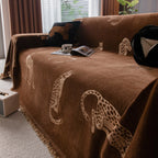 Leopard Sofa Cover Blanket Stylish Furniture Protector Throw for Couches & Loveseats