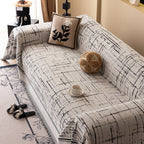 Modern Couch Protector Blanket Woven Chenille Sofa Cover Throw with Artistic Grid
