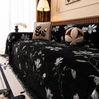 Luxury Thickened Sofa Throw Cover, Decorative Cozy Floral Jacquard Couch Cover Blanket