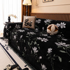 Luxury Thickened Sofa Throw Cover, Decorative Cozy Floral Jacquard Couch Cover Blanket