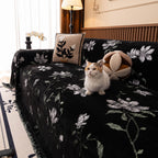 Luxury Thickened Sofa Throw Cover, Decorative Cozy Floral Jacquard Couch Cover Blanket