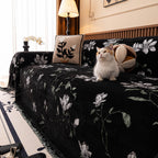 Luxury Thickened Sofa Throw Cover, Decorative Cozy Floral Jacquard Couch Cover Blanket
