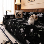 Luxury Thickened Sofa Throw Cover, Decorative Cozy Floral Jacquard Couch Cover Blanket