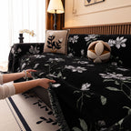 Luxury Thickened Sofa Throw Cover, Decorative Cozy Floral Jacquard Couch Cover Blanket