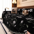 Luxury Thickened Sofa Throw Cover, Decorative Cozy Floral Jacquard Couch Cover Blanket