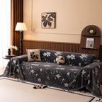 Luxury Thickened Sofa Throw Cover, Decorative Cozy Floral Jacquard Couch Cover Blanket