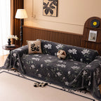 Luxury Thickened Sofa Throw Cover, Decorative Cozy Floral Jacquard Couch Cover Blanket