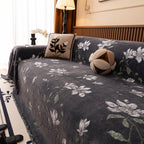 Luxury Thickened Sofa Throw Cover, Decorative Cozy Floral Jacquard Couch Cover Blanket