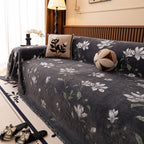 Luxury Thickened Sofa Throw Cover, Decorative Cozy Floral Jacquard Couch Cover Blanket