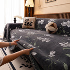Luxury Thickened Sofa Throw Cover, Decorative Cozy Floral Jacquard Couch Cover Blanket