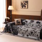 Luxury Thickened Sofa Throw Cover, Decorative Cozy Floral Jacquard Couch Cover Blanket