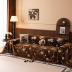 Luxury Thickened Sofa Throw Cover, Decorative Cozy Floral Jacquard Couch Cover Blanket