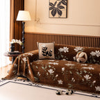 Luxury Thickened Sofa Throw Cover, Decorative Cozy Floral Jacquard Couch Cover Blanket