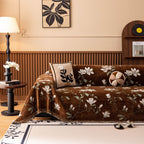 Luxury Thickened Sofa Throw Cover, Decorative Cozy Floral Jacquard Couch Cover Blanket