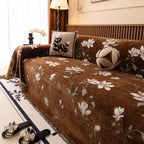 Luxury Thickened Sofa Throw Cover, Decorative Cozy Floral Jacquard Couch Cover Blanket