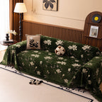 Luxury Thickened Sofa Throw Cover, Decorative Cozy Floral Jacquard Couch Cover Blanket