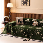Luxury Thickened Sofa Throw Cover, Decorative Cozy Floral Jacquard Couch Cover Blanket