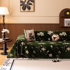 Luxury Thickened Sofa Throw Cover, Decorative Cozy Floral Jacquard Couch Cover Blanket