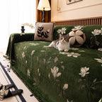 Luxury Thickened Sofa Throw Cover, Decorative Cozy Floral Jacquard Couch Cover Blanket