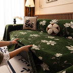 Luxury Thickened Sofa Throw Cover, Decorative Cozy Floral Jacquard Couch Cover Blanket
