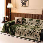 Luxury Thickened Sofa Throw Cover, Decorative Cozy Floral Jacquard Couch Cover Blanket