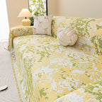 Chenille Throw Blanket Sofa Cover, Abstract Watercolor Couch Cover with Tassel Fringe