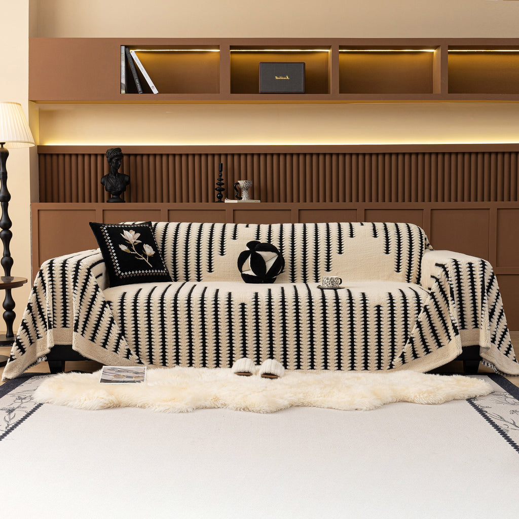 Jacquard Fleece Throw Blanket for Couch Plush Fuzzy Cozy Soft Blankets and Throws for Sofa