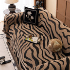 Zebra Striped Chenille Throw Sofa Cover Full-Cover Decorative Furniture Slipcover
