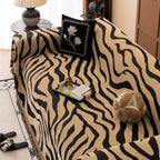 Zebra Striped Chenille Throw Sofa Cover Full-Cover Decorative Furniture Slipcover