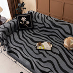 Zebra Striped Chenille Throw Sofa Cover Full-Cover Decorative Furniture Slipcover