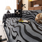 Zebra Striped Chenille Throw Sofa Cover Full-Cover Decorative Furniture Slipcover