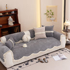 Chenille Sofa Cover Towel – Non-Slip, Washable Pets Couch Protector with Tassels