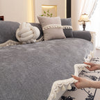 Chenille Sofa Cover Towel – Non-Slip, Washable Pets Couch Protector with Tassels