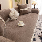 Chenille Sofa Cover Towel – Non-Slip, Washable Pets Couch Protector with Tassels