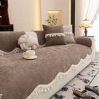 Chenille Sofa Cover Towel – Non-Slip, Washable Pets Couch Protector with Tassels