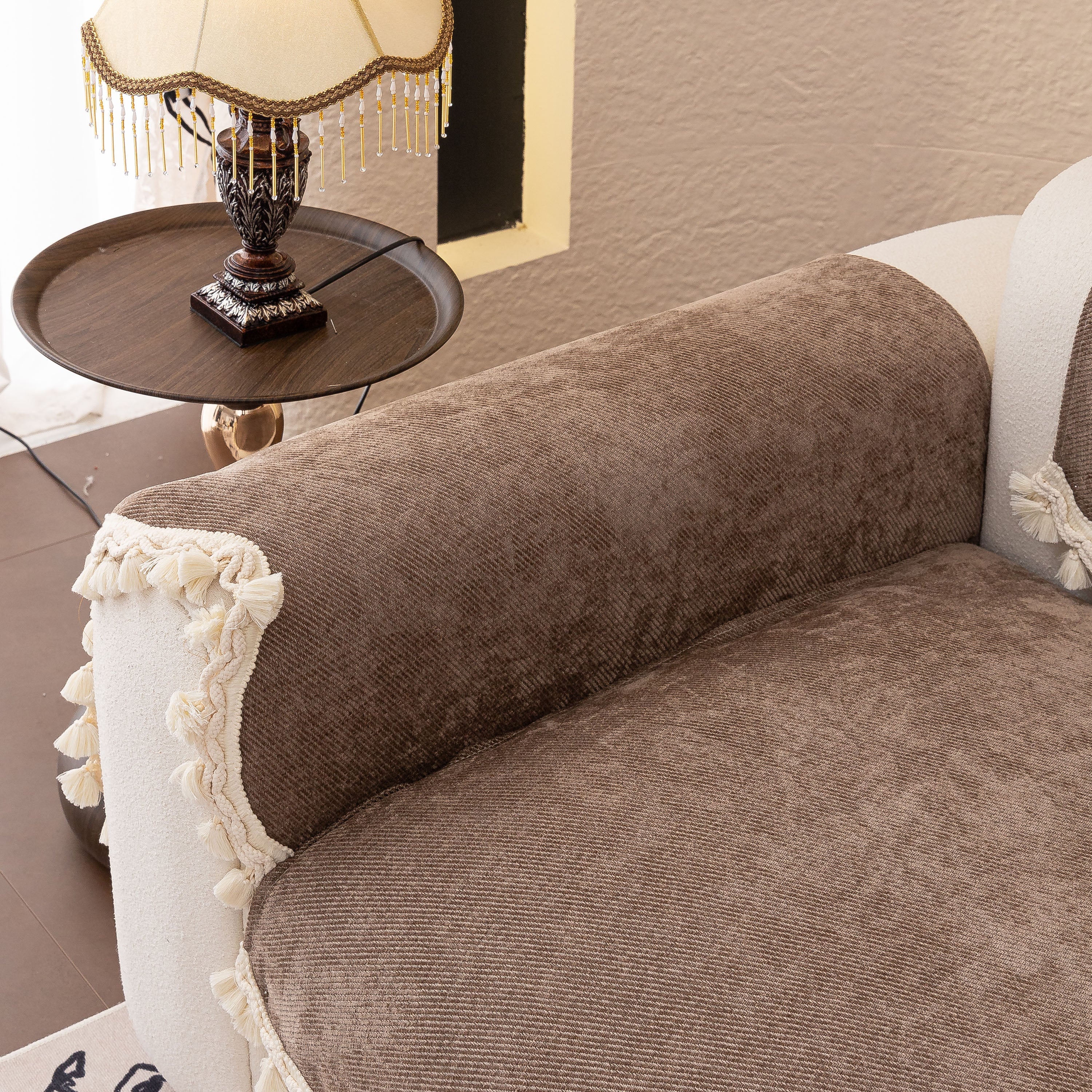 Chenille Sofa Cover Towel – Non-Slip, Washable Pets Couch Protector with Tassels